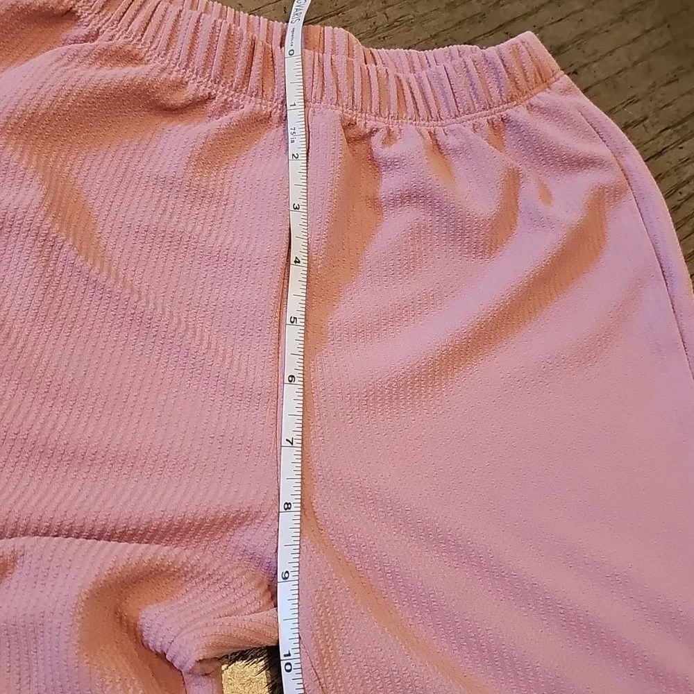 Pink Two-Piece Loungewear Set with Front Ruched Top Size S 6/7 New Never Worn